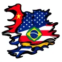 combine the USA and Vietnam and Brazil flag tattoo design idea