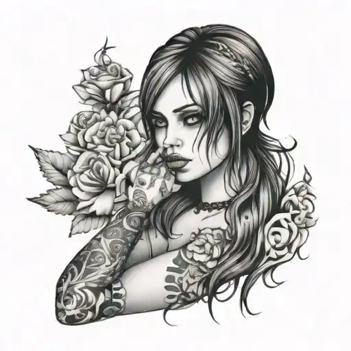 Kaitlyn in an emo style tattoo tattoo design idea