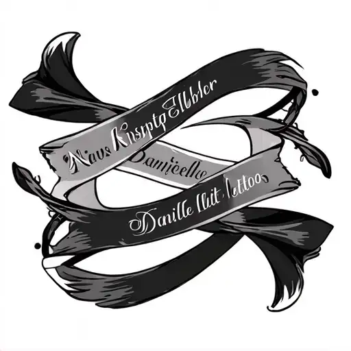 names Kristapher, Danielle, Elliott intertwined within tattoo design idea