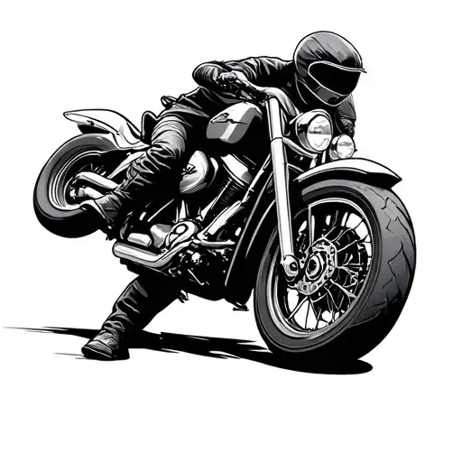 compas harley Davidson motorcycle riding tattoo design idea