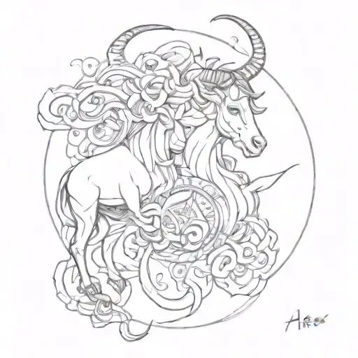 taurus aries Capricorn combined together tattoo design idea
