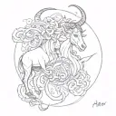 taurus aries Capricorn combined together tattoo design idea