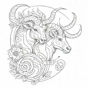 taurus aries Capricorn combined together tattoo design idea