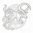 taurus aries Capricorn combined together tattoo design idea