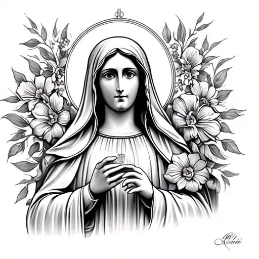 Our Lady Of Fatima tattoo design idea