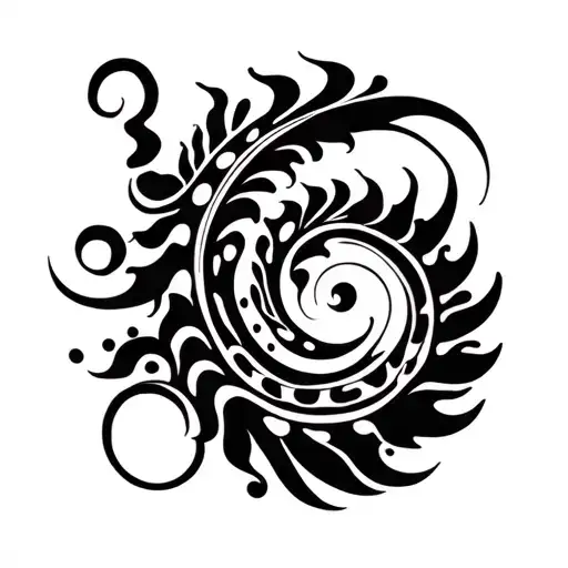 Koru Maori design on the ribs tattoo design idea