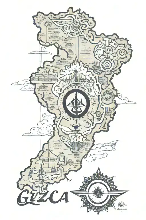 guyana map outline along with a Trinidad map online and include a Hindu ohm in  tattoo design idea