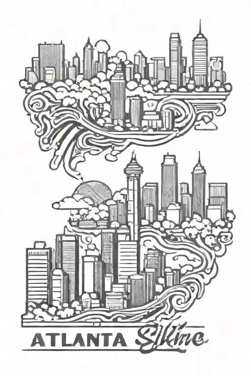 atlanta skyline tattoo design idea