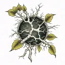 birch and neurons forming the shape tattoo design idea