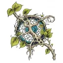 birch and neurons forming the shape tattoo design idea