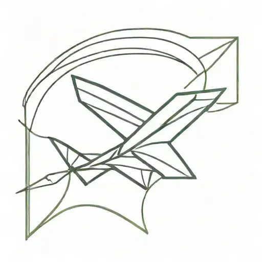 shamrock connected to a paper airplane indicating travel tattoo design idea