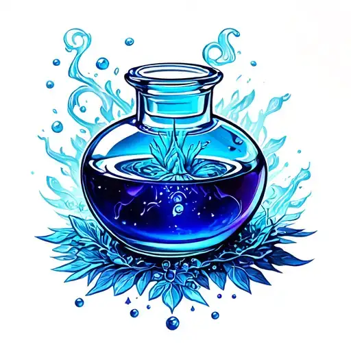 health and mana potion bottle filled tattoo design idea