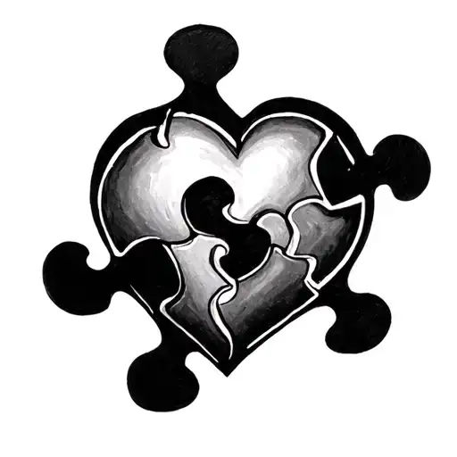 Heart Puzzle Piece tattoo design idea