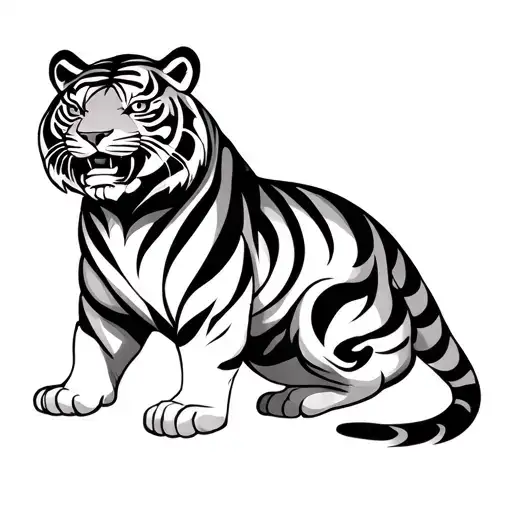 tiger is learning chinese tattoo design idea