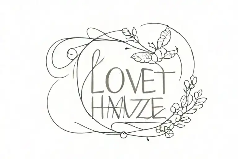 Love and lost in the haze written tattoo design idea