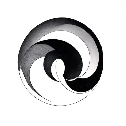 Core Element: Two overlapping, incomplete circles, each formed by a single, continuous line with a small break. The circ tattoo design idea