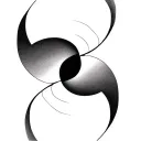 Core Element: Two overlapping, incomplete circles, each formed by a single, continuous line with a small break. The circ tattoo design idea