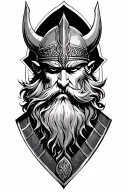 viking odin god of war tattoo design idea