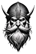 viking odin god of war tattoo design idea