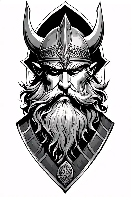 viking odin god of war tattoo design idea