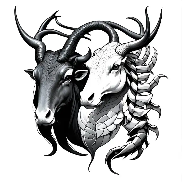 Taurus and Scorpio  tattoo design idea