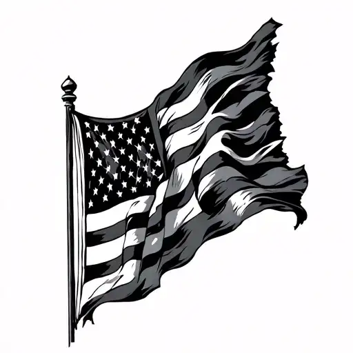 Tattered Flag tattoo design idea