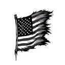 Tattered Flag tattoo design idea