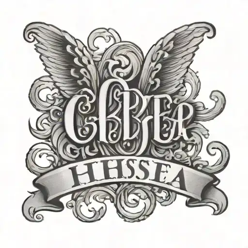 two word ambigram  chelsea roger tattoo design idea