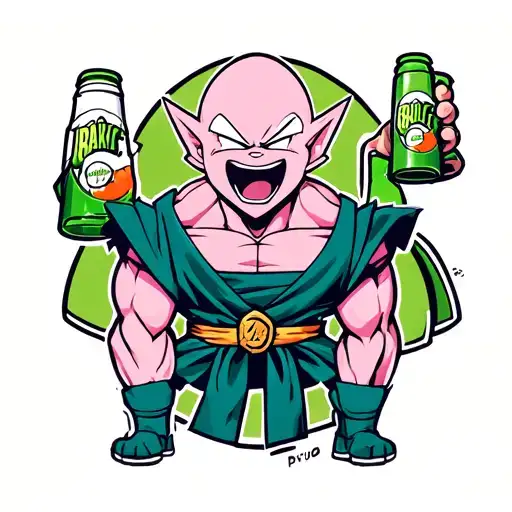 Dragon Ball z kid buu beers picolo tattoo design idea