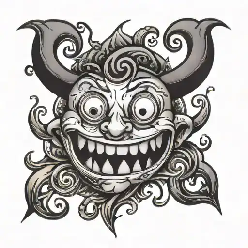 Dark smilley face tattoo design idea