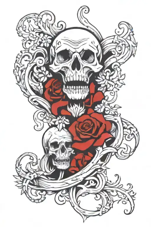alive half dead tattoo design idea