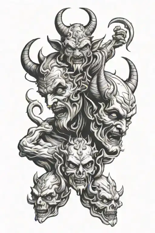 god and devil tattoo design idea