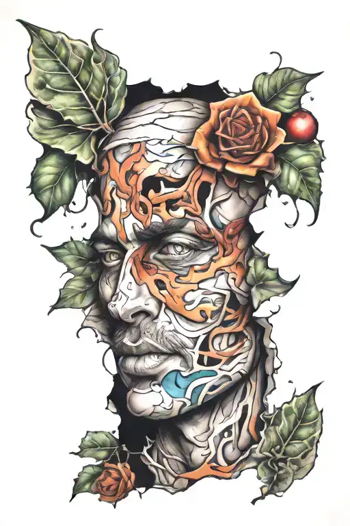 torn skin tattoo design idea