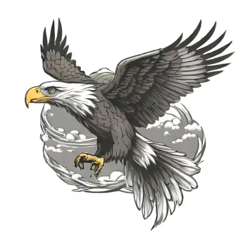 eagle soaring tattoo design idea