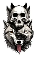 Grim Reaper with wolfs  tattoo design idea