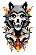 Grim Reaper with wolfs  tattoo design idea