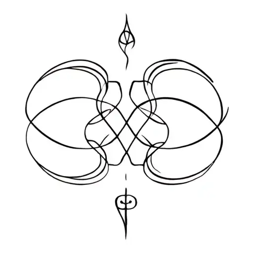 gemini and aquarius sign intertwined tattoo design idea