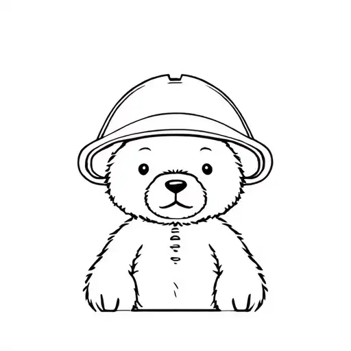 teddy bear wearing a pith helmet tattoo design idea