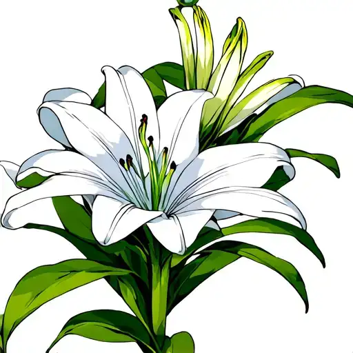 white double Asiatic Lily tattoo design idea