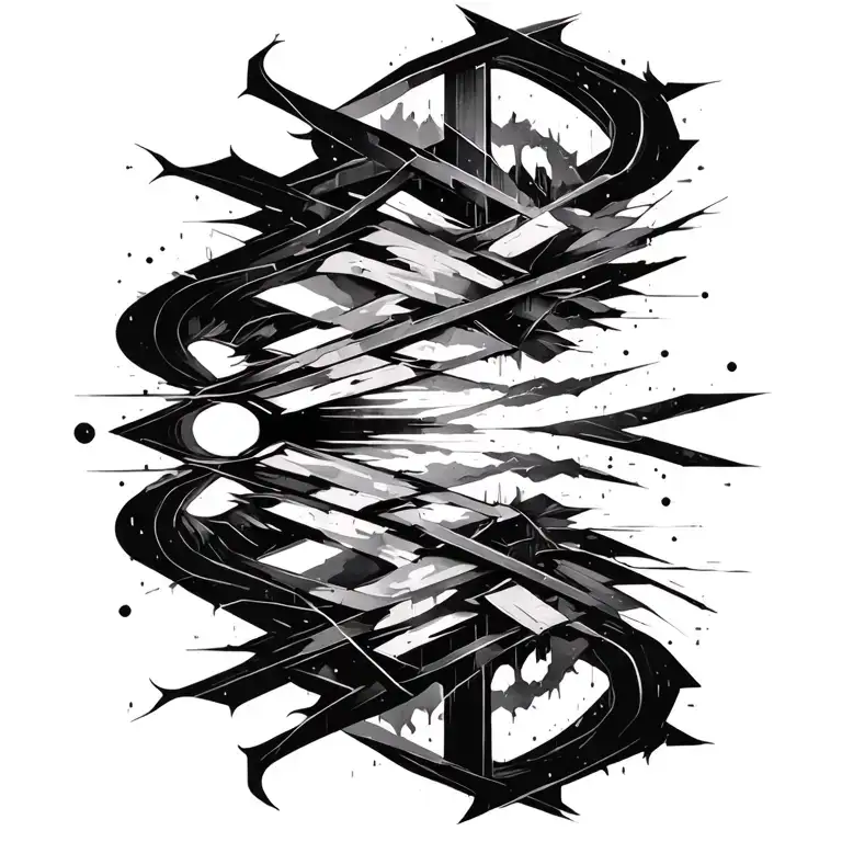 cyber sigilism gothic brutalism bold abstract dynamic modern neogothic tattoo design idea