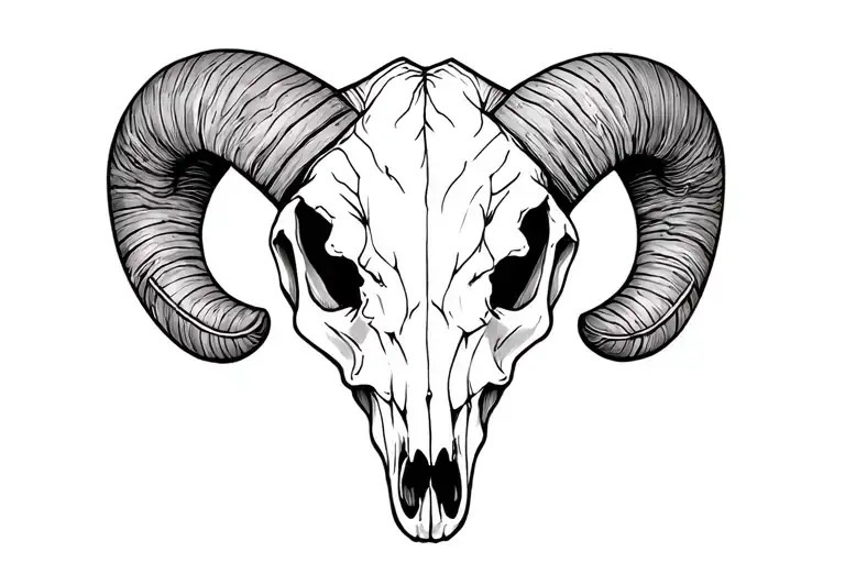 ram skull tattoo design idea