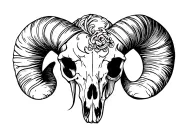 ram skull tattoo design idea