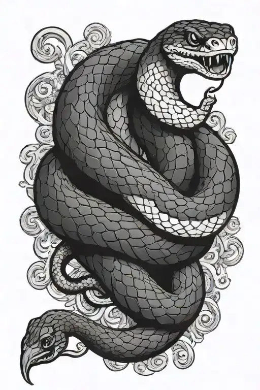 snake chinese zodiac tattoo design idea