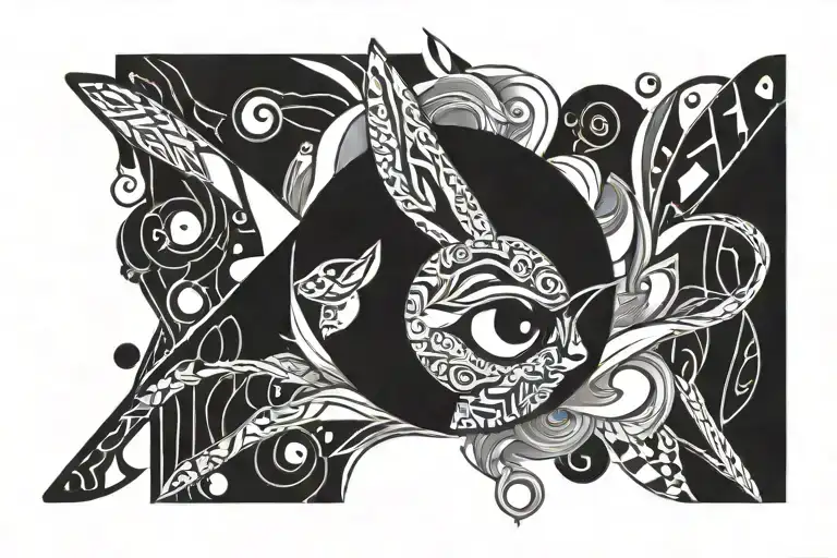 playboy and eye tattoo design idea