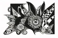 playboy and eye tattoo design idea