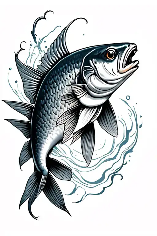 redfish tattoo design idea