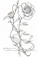 wrap around vines and carnation with pslams 46:5 bible verse on forearm tattoo design idea