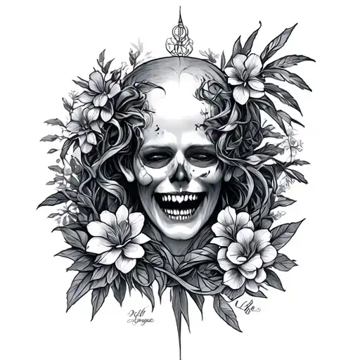 there was a paradise in the middle of life and below hell tattoo design idea