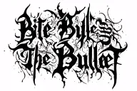 "Bite The Bullet" "Bite The Bullet" "Bite The Bullet" Dense black gothic script fused with abstract forms. Combineslanguage and symbolism tattoo design idea
