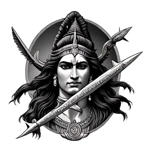 lord shiv airliner across shoulders tattoo design idea